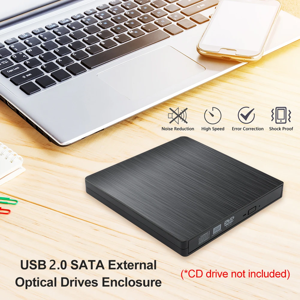 (Без привода) 5 Гбит/с USB 2 0 Внешний DVD CD-ROM RW проигрыватель оптические приводы чехол