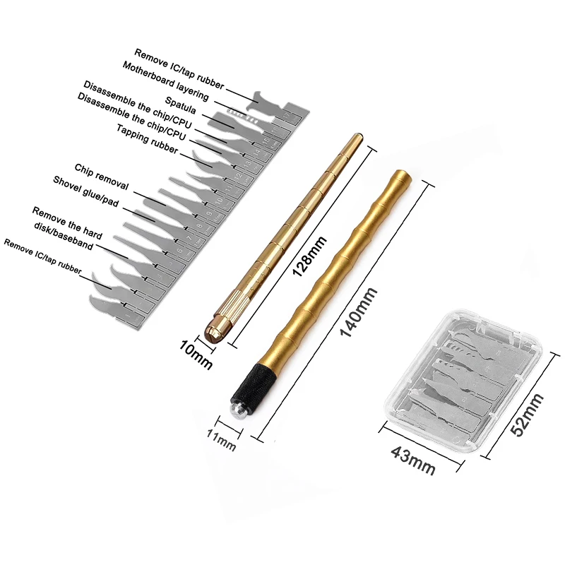 

18/28-in-one Mobile Phone Motherboard Chip Computer Repair Tool Disassemble Cutter Thin Blade Tool CPU Glue Removal Artifact Set
