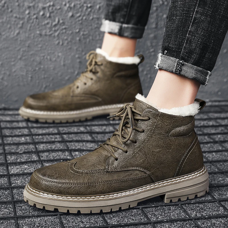 Популярные красивые мужские зимние мотоциклетные ботинки из первого слоя
