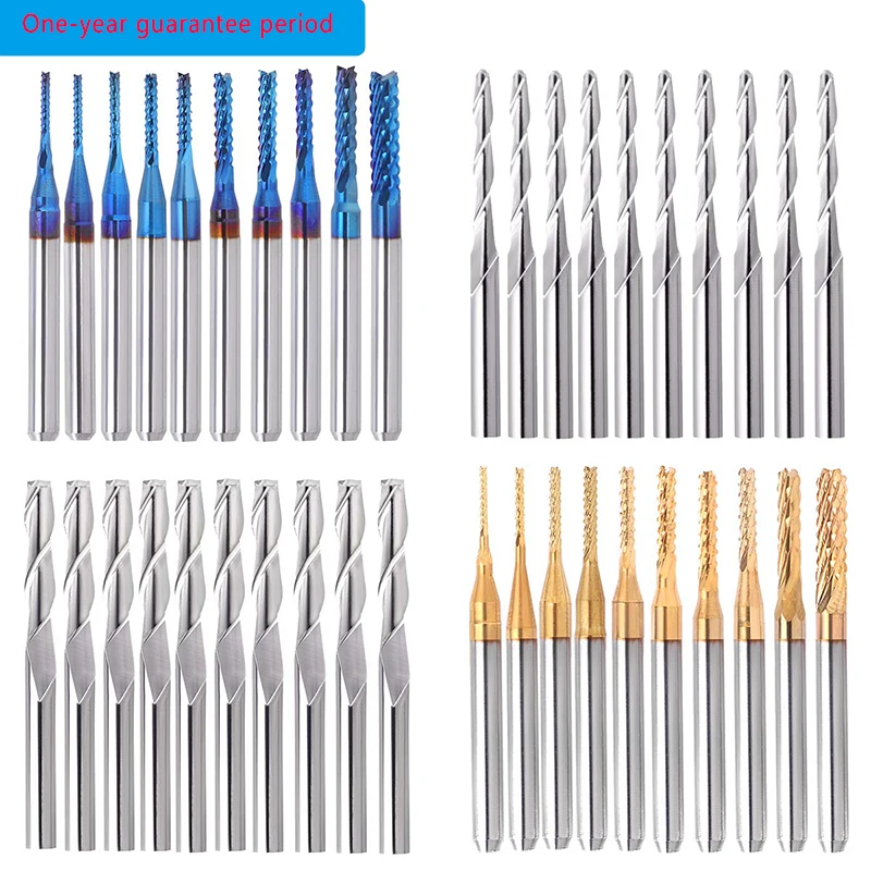 40pcs cutter 40 шт. Набор торцевых фрез 1/" хвостовик, Фрезы с ЧПУ режущий фрезерный инструмент гравировальный резак/титановое покрытие 2 флейты Фрезы с ЧПУ - Цвет: 40pcs cutter