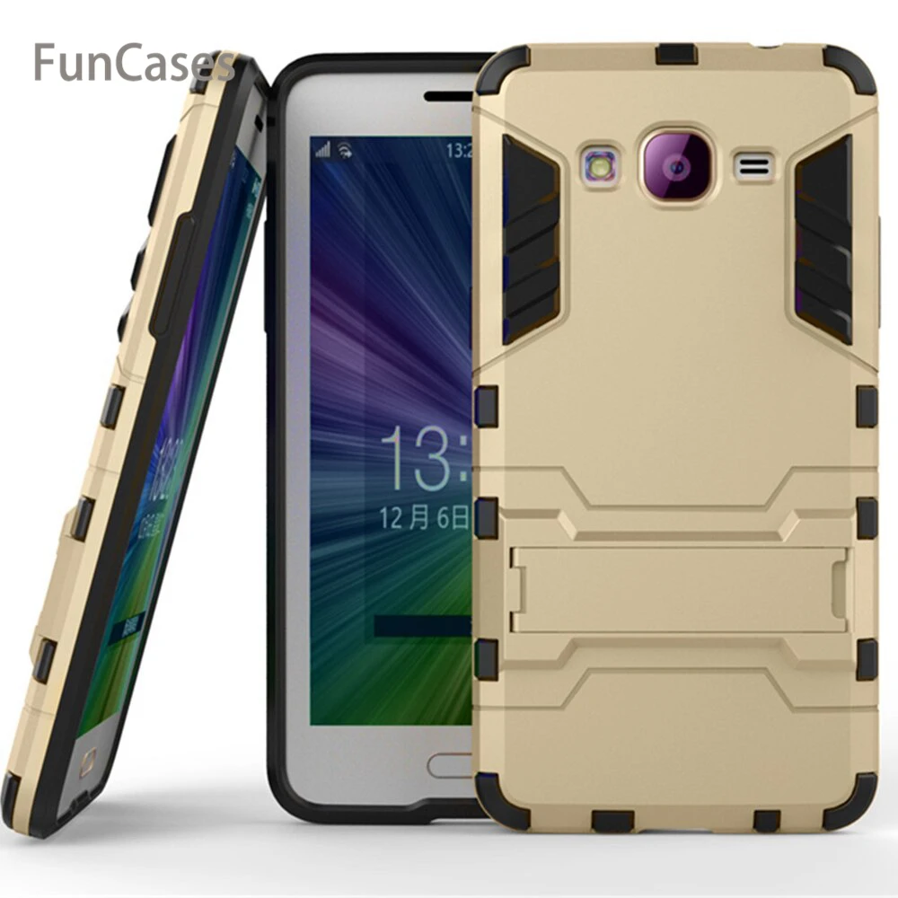 Для Samsung Galaxy J2 Prime чехол Роскошный Железный человек Стенд жесткий Броня + Мягкий