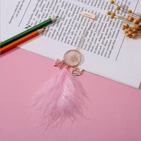 kawaii pendant feather bookmark cute exquisite dreamcatcher book mark student stationery page folder office school supplies