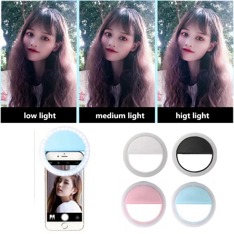 selfie ring mobile phone clip lens light lamp litwod 36 led bulbs emergency dry battery for photo camera well smartphone beauty free global shipping