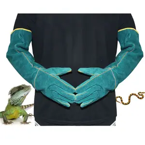 1 пара рептилий рабочие перчатки защита от укусов стойкая к механическим повреждениям; Змеиная Кожа Ящерицы дикий Животные защитные перчатки из плотной ткани подкладка для собак и кошек