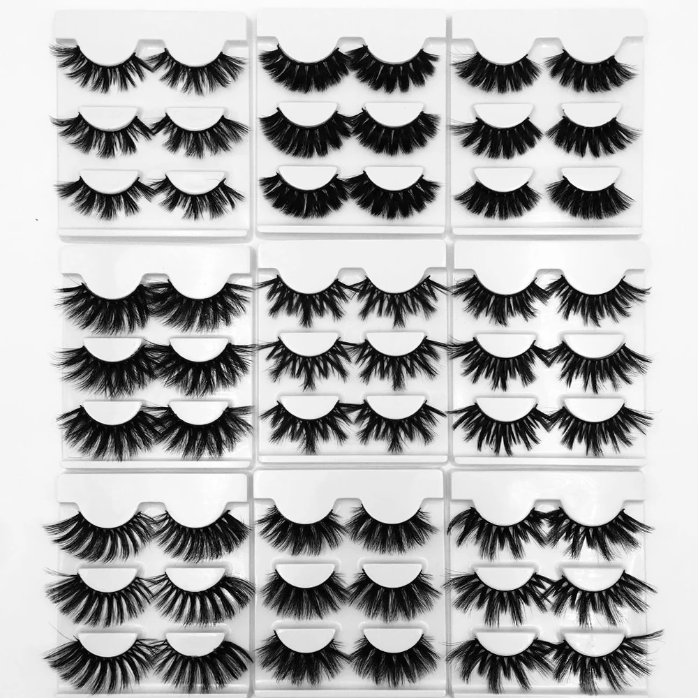3Pairs Natural Fake Lashes Mink Thick False Eyelashes Waterproof Women Eyes Long Extension Makeup Tools Wholesale | Красота и