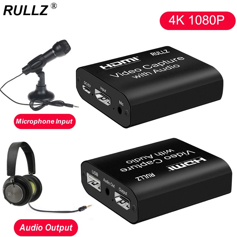 4K TV Loop 1080p HDMI видеокарта захвата USB 2 0 3 записывающее устройство для игр прямой