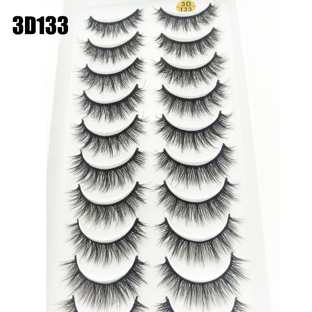 10 пар 3D норковые накладные ресницы полный объем густые для наращивания пушистый