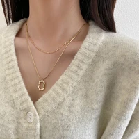 necklace ins925 sterling silver womens light luxury niche simple style sweater lock bone chain