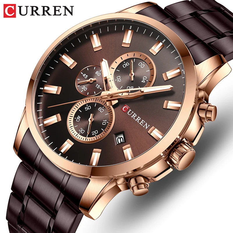 

Top CURREN Watch Men Brand Luxury Quartz Fashion Men's Watches Waterproof Sports Wrist Watch Steel Chronograph Relogio Masculino