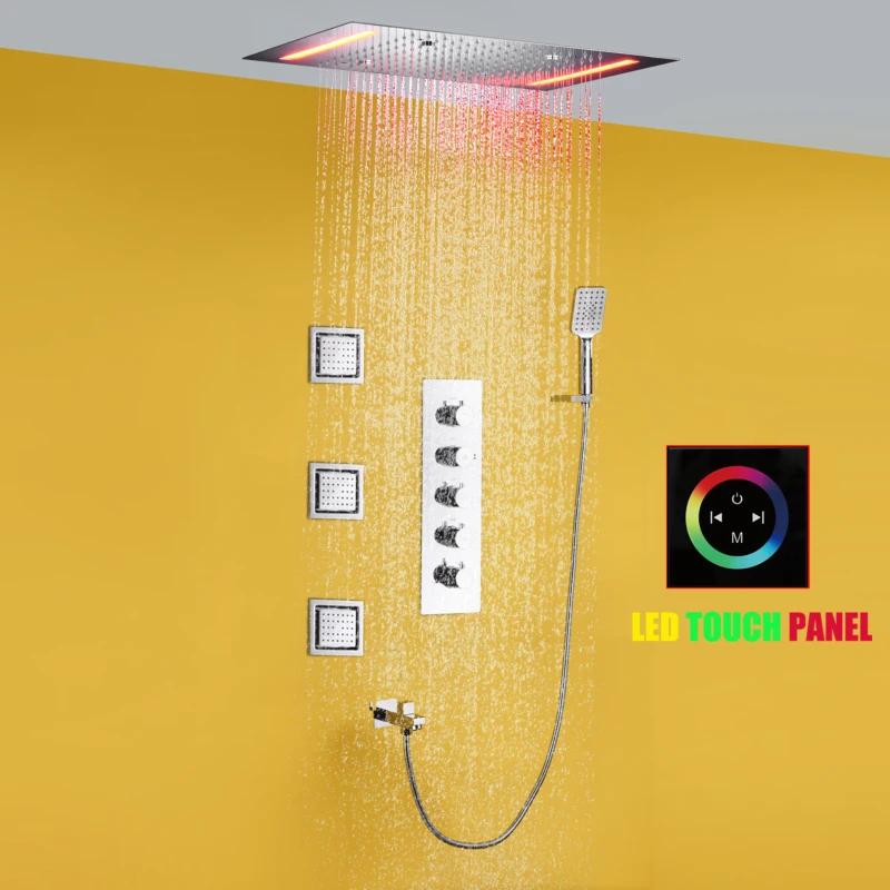 Термостатическая дождевая Душевая система для ванной комнаты из нержавеющей