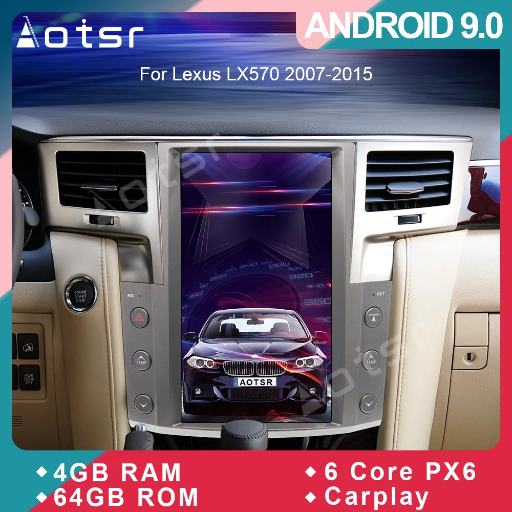 Автомобильный DVD-плеер Tesla styel Android 9 0 GPS-навигация для Lexus LX570 2007-2015 автомагнитола