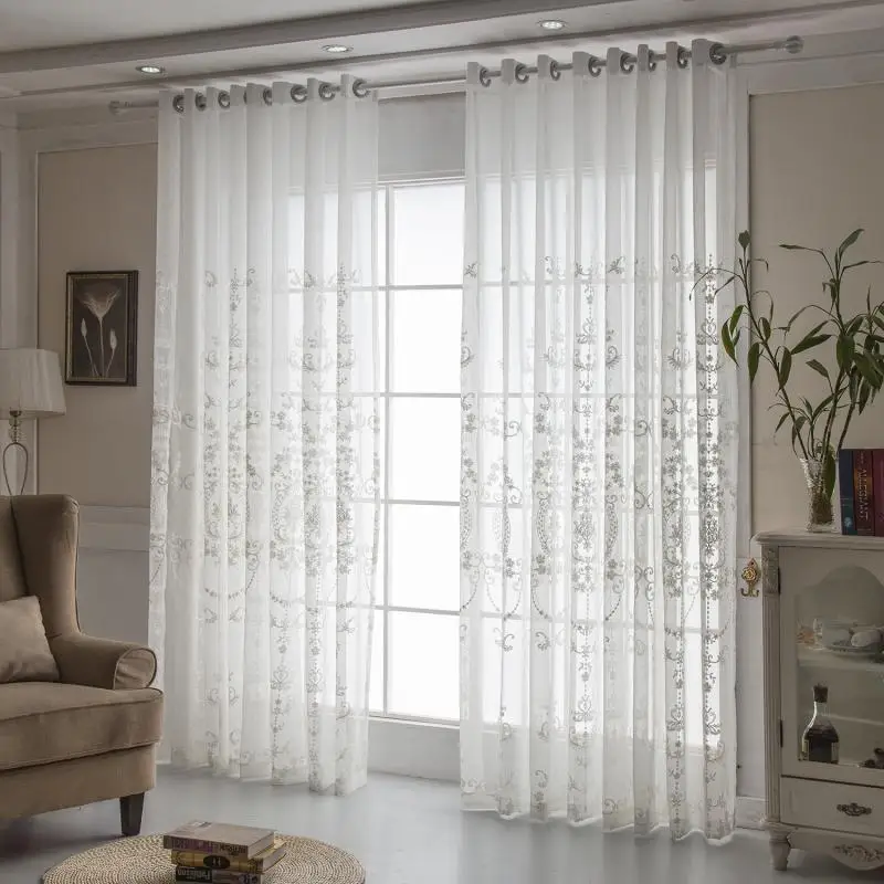 

Yaapeet 1pc Polyester White Tull Curtain Modern Sheer Curtain Japan Style Semi-shading Window Drapes Home Decor for Bedroom