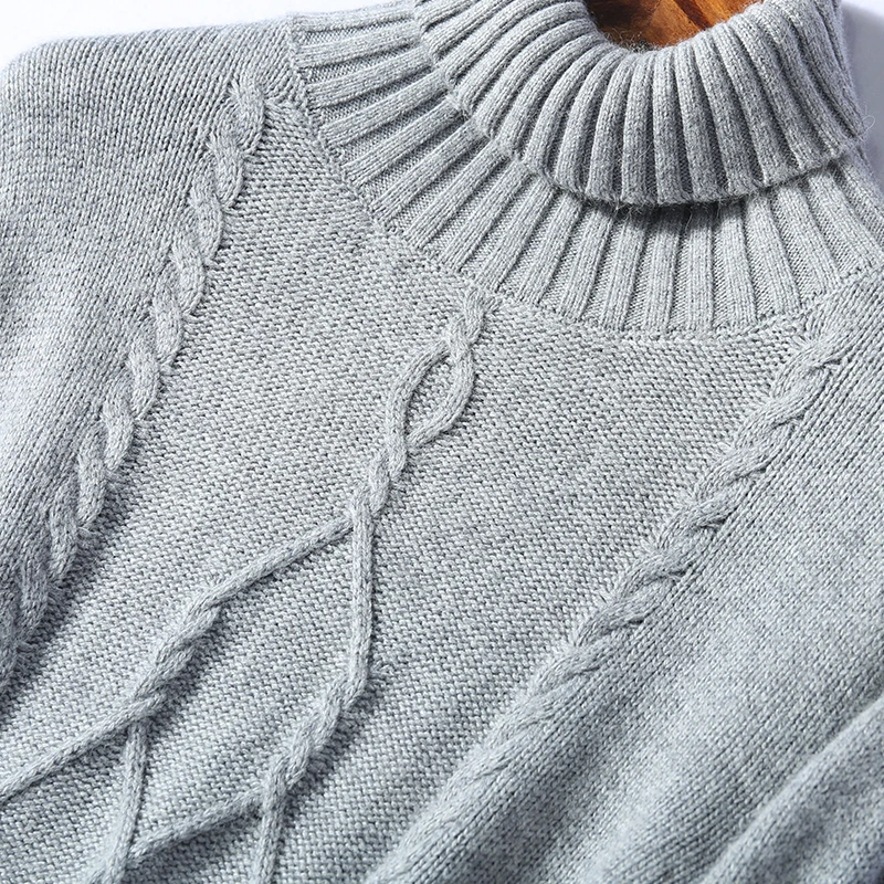 Женский кашемировый костюм в стиле ретро с воротником и высоким вязаный свитер