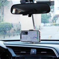 universal 360 degree car rearview mirror mount stand mobile phone gps holder cradle smartphone interior extending stand