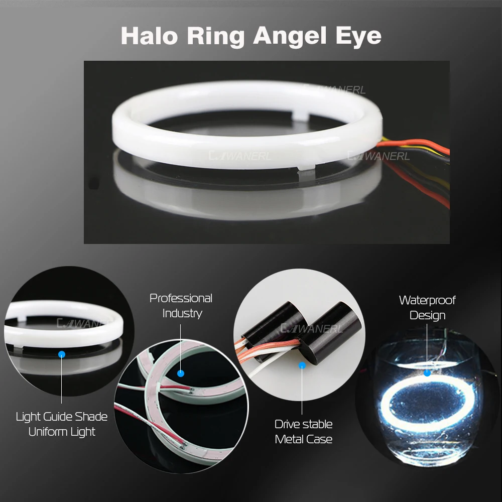 Cawanerl For Citroen C-Elysee 2012-2018 Car H11 COB LED Fog Light Angel Eye Daytime Running Lamp DRL 30W 3000LM 12V 2 Pieces |