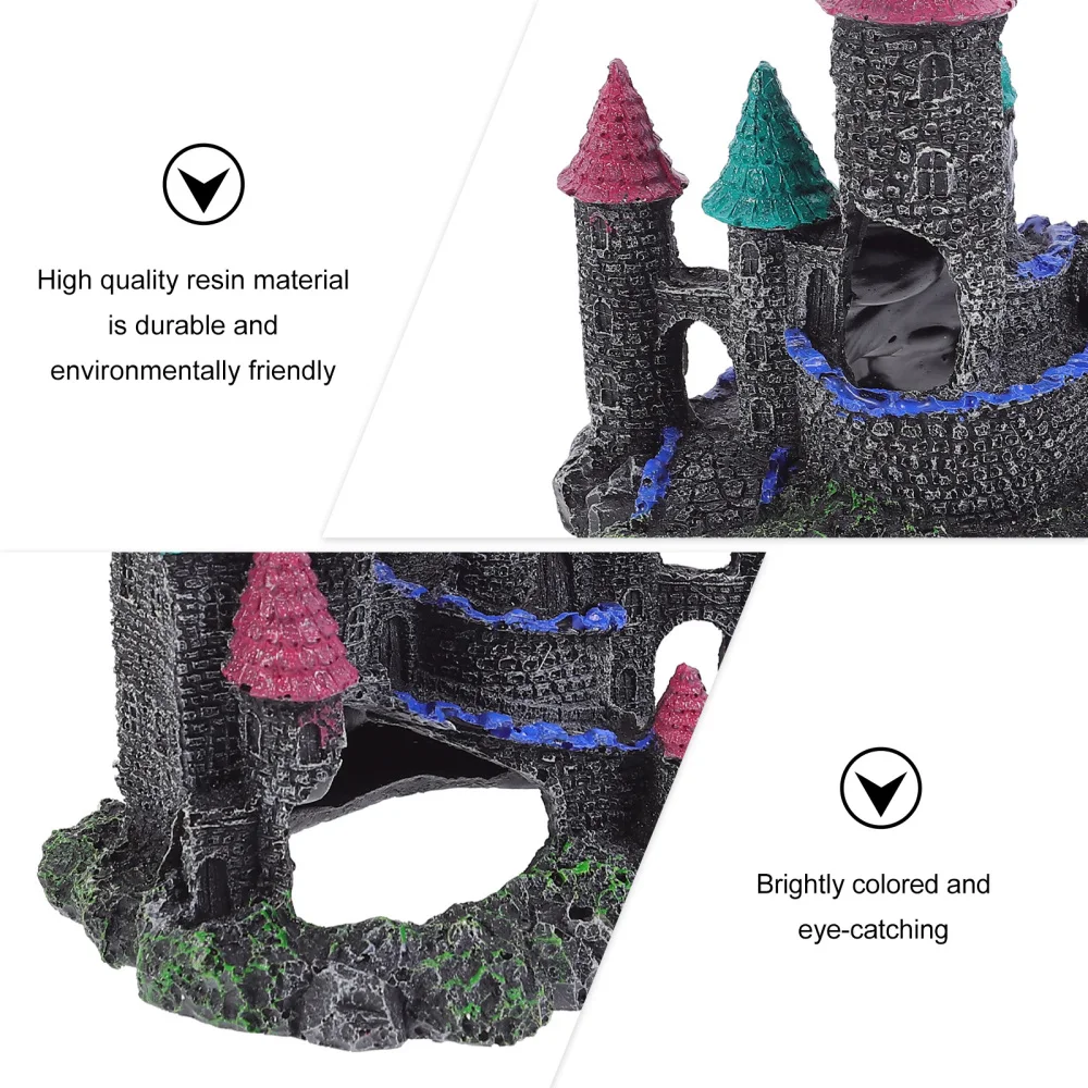 

1Pc Aquarium Resin Castle Decoration Castle Hideout Fish Tank Aquarium Accessory