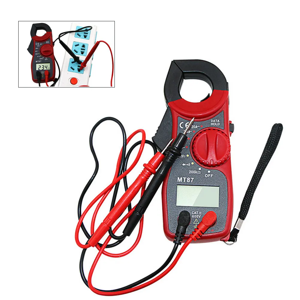 

MT87 Mini Digital Clamp Meters AC/DC Voltage AC Current 600v True RMS Multimeter Capacitance Electrical Megger Tester New