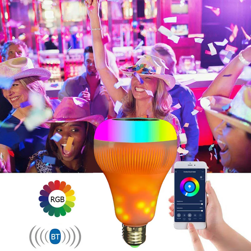 

E27 ModernLED Bulb Lights RGB Colorful Changing Bluetooth Intelligent Music Light Bulb for Indoor Home Decoration