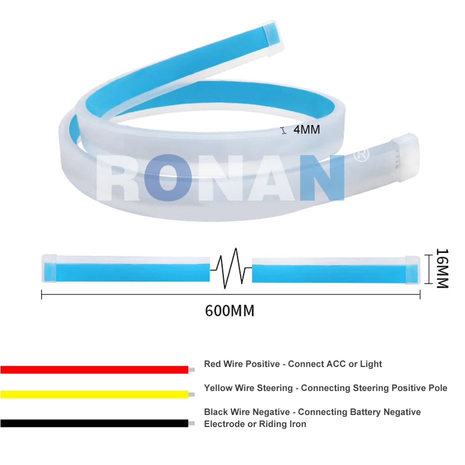 Тонкая гибкая светодиодная лента RONAN для дневных ходовых огней 2 шт. 60 см
