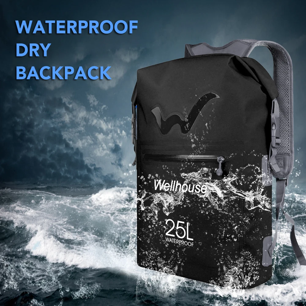 

25L Outdoor Waterproof Dry Backpack Water Floating Bag Roll Top Sack Backpack Dry Bag Pack Sack for Camping Hiking Traveling