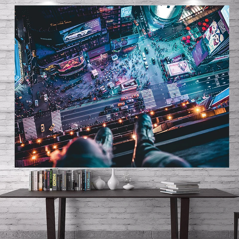 

Night view city hanging cloth background cloth rental house renovation dormitory dormitory bedside personality trend tapestry