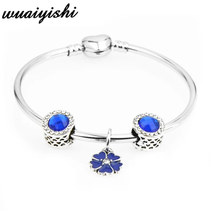 Стильный новый 925 браслет с жемчужинами и цветами кристаллами подходит для