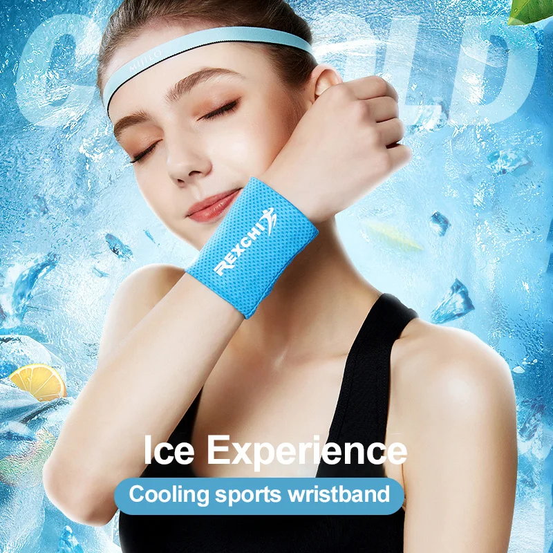 

Ice Feeling Wristbands Sweat Absorption And Cooling Wristband Fitness Weightlifting Running Cycling Tennis Sport Wristband Tools