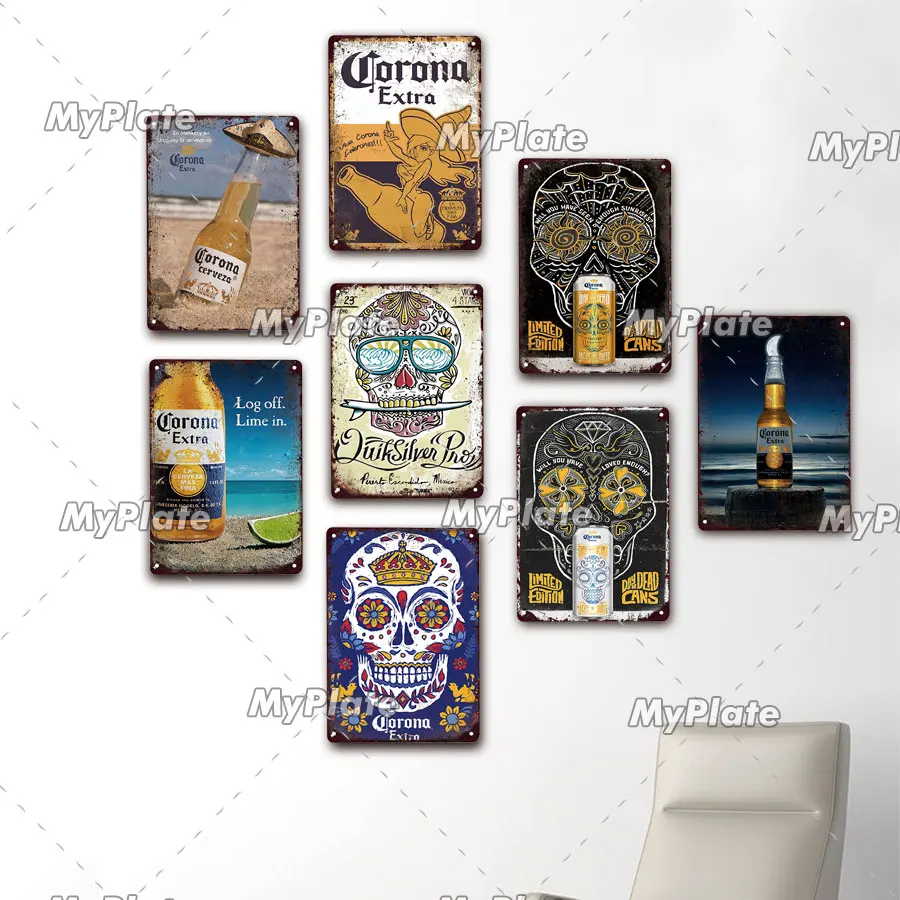 Очень металлический знак Corona винтажная табличка пиво оловянный Настенный декор