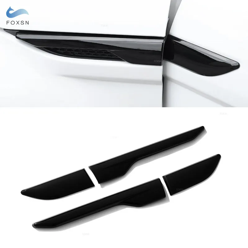 

For Land Rover Range Rover Evoque 2012 - 2016 2017 2018 Car ABS Glossy Black Fender Side Air Vent Outlet Cover Protective Trim