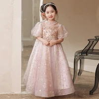 new sequins kids long pageant evening gowns lace ball gown flower girl dresses for weddings first communion dresses for girls