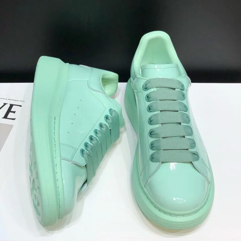 

Candy Color Sneakers Women Wedges Shoes Genuine Leather Lace Up Platform Casual Shoes 2021 New Trainers Sneakers Shoes For Women