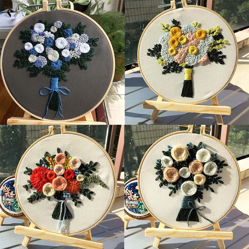 

Красивые цветы DIY ручной вышивки крестом поставки вышивка материалы посылка в европейском стиле вышитые аксессуары декора
