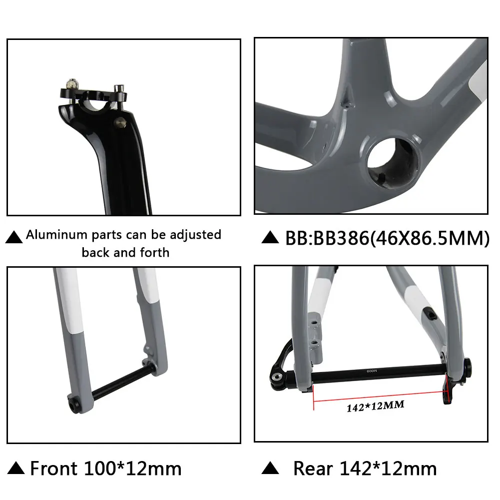 Новинка 2021 T1000 полностью углеродное волокно гравий велосипедная Рама BB386