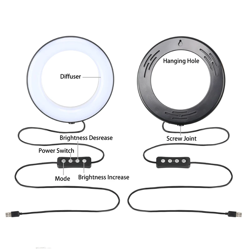 кольцевая лампа штатив Светодиодный светильник для селфи 45 см с держателем