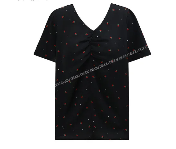 Рубашка Новая Летняя женская повседневная с v-образным вырезом винтажная блузка