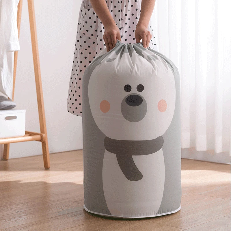 

Waterproof Travel Drawstring Bag Quilt Clothing Finishing Dust-Proof Bag Cartoon for Home Travel JS23