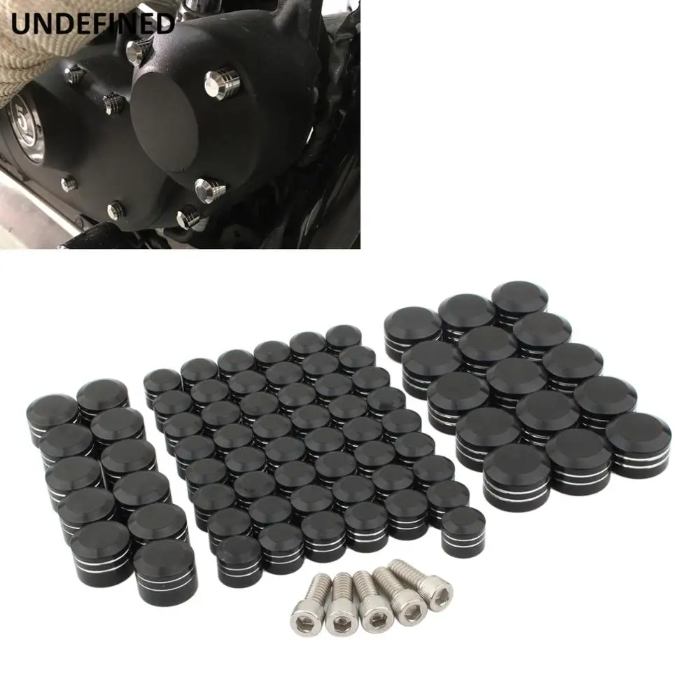 72pcs Toppers Bolt Covers Kit Motorcycle Engine Rocker Screw Caps Tappet Derby Bolts Cover For Harley Touring FLH FLT Road Glide