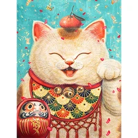 cross lang abstract lucky cat animal oil painting by number drawing on canvas diy handpainted paint by numbers wall art decor