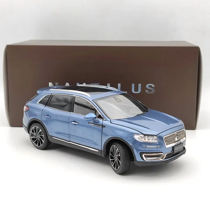 Оригинал 1:18 для L ~ coln Nautilus 2018 Blue Luxury SUV литая модель Модель Коллекция игрушек