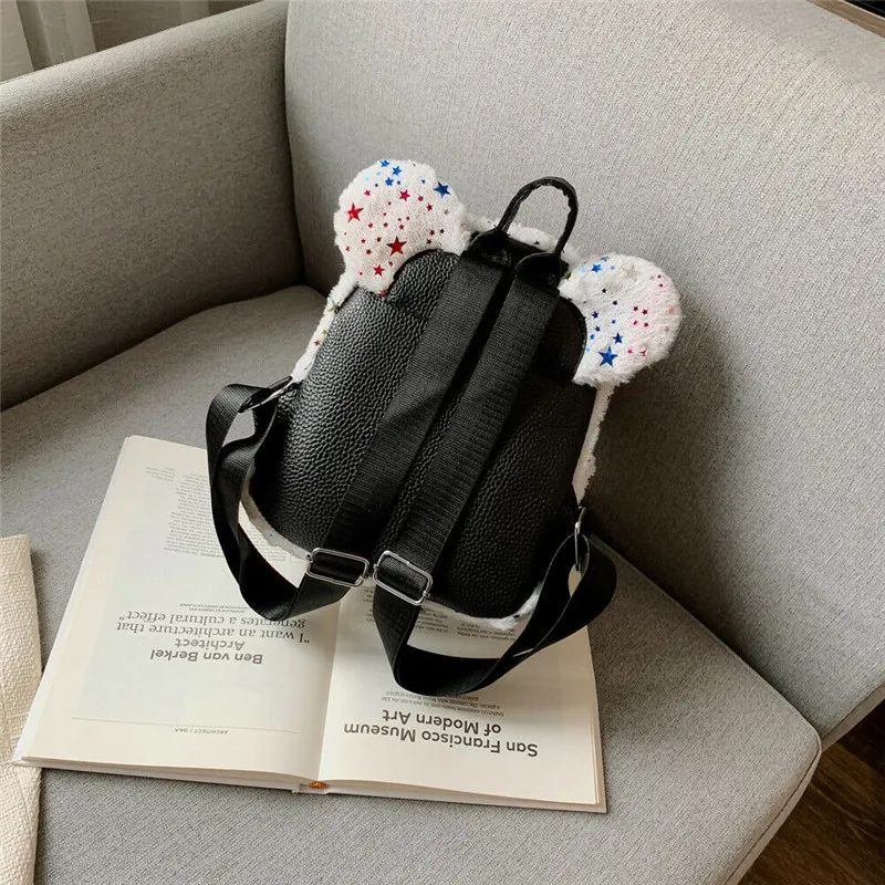 Женский мини-рюкзак рюкзак для девочек с узором из блесток и плюша школьные сумки