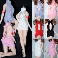 in stock 16 scale sexy female high collar open chest knitting sweater clothes accessory model for 12 inches largest action