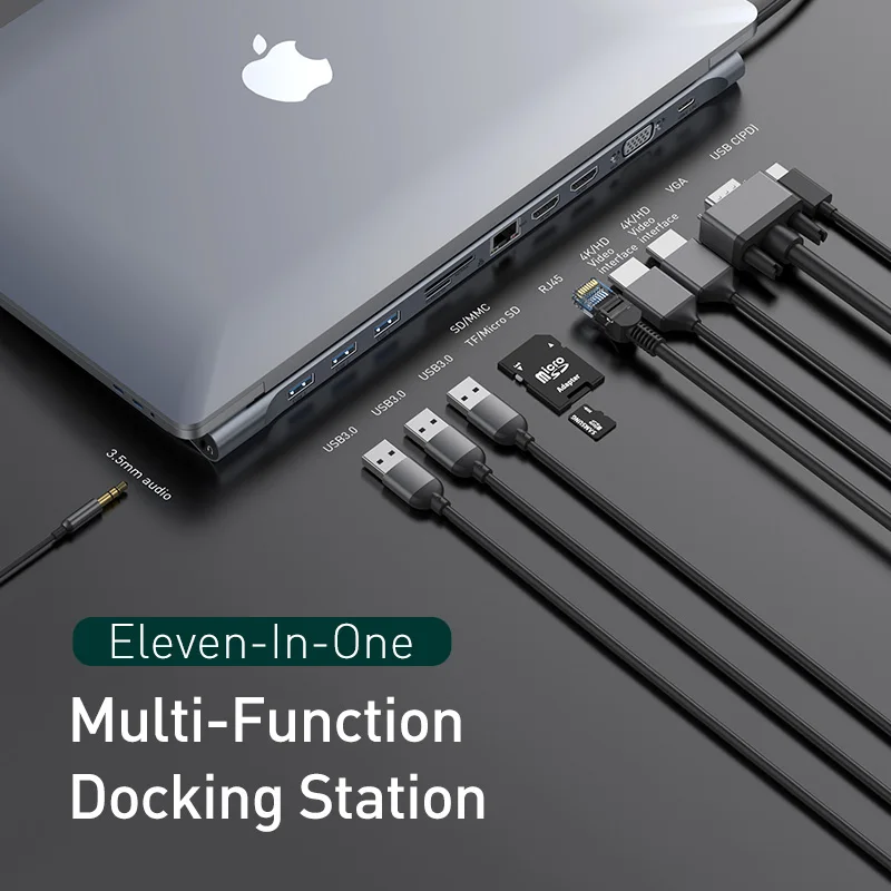 Verkauf Usb C Hub Für Macbook Pro Air Usb-C Typ C Hub Zu 4khd Vga Rj45 Multi Ports Usb 3,0 Usbc Typ-C Hub Mit Pd Power Adapter