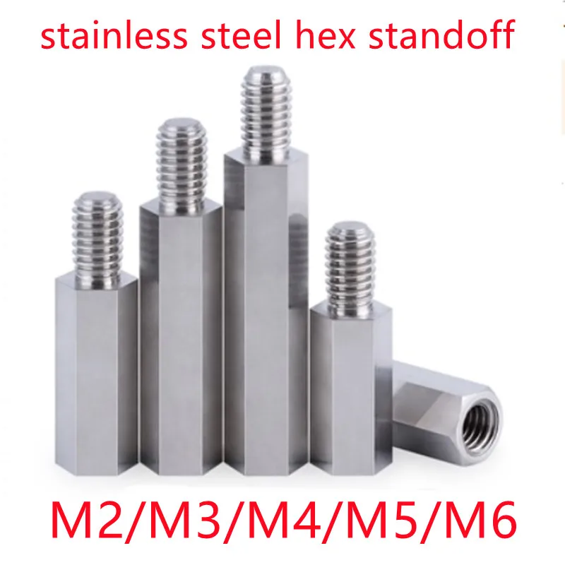 2-5pcs M2 M2.5 M3 M4 M5 M6 304 Stainless Steel Hex male to Female Standoff Pillar Stud Board Computer PCB Motherboard Spacer
