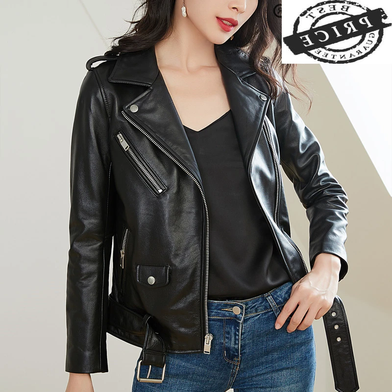 

Куртка женская из натуральной коровьей кожи, Байкерская, винтажная, 121a