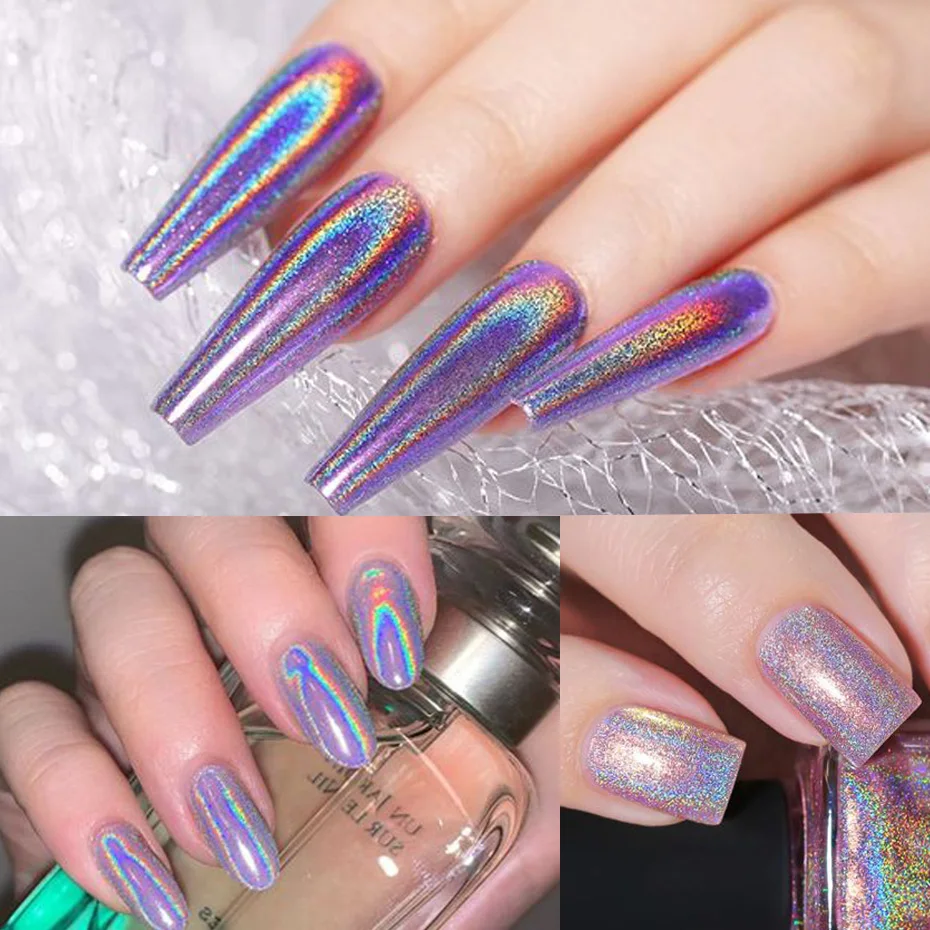 1 коробка Голографический лазерный блеск для ногтей градиентный эффект
