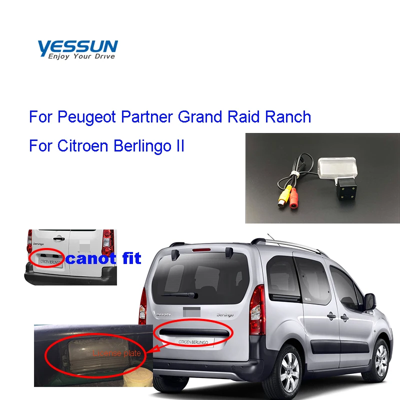 

Yessun Rear View Camera For Peugeot Partner Grand Raid Ranch Citroen Berlingo II 4 LED Night Vision camera 170 Degree HD camera