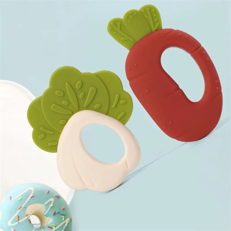 

Baby Teether Vegetable Shape Teether Silicone Toothbrush Toy Brand New Baby Dental Care Toothbrush Training Baby Care
