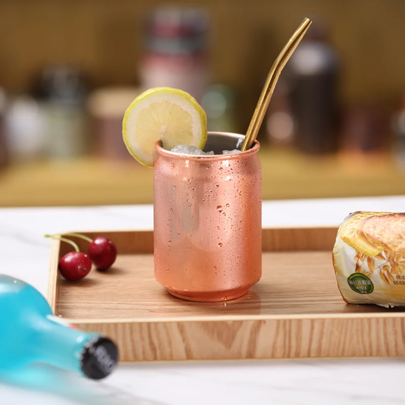 Серебристые кружки колы из нержавеющей стали без металлической соломы