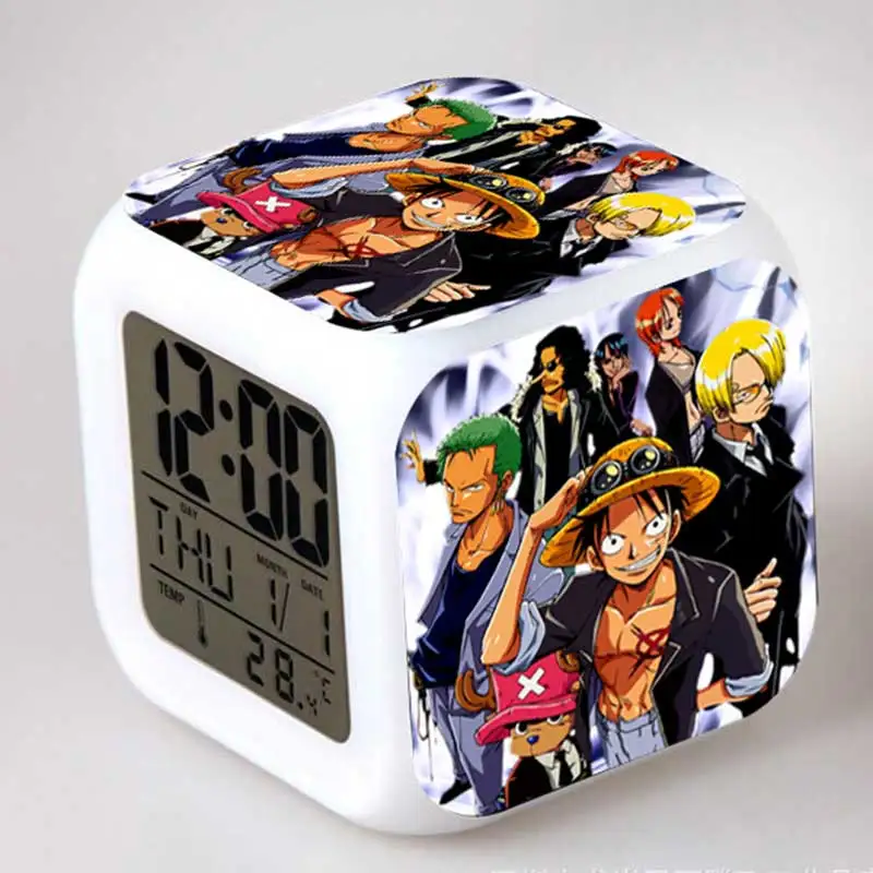 Аниме Luffy фигурки juguetes будильник светодиодный красочный сенсорсветильник свет