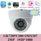 Потолочная купольная IP-камера Sony IMX307 + GK7205V200 для помещений, H.265, 2 МП, с низким освещением, ONVIF, VMS, XMEYE, датчик движения RTSP, P2P